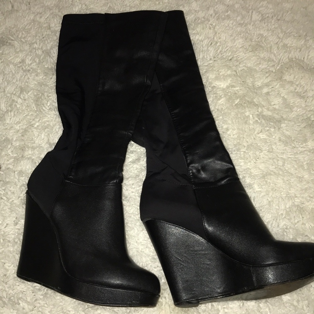 Steve Madden Leather wedge boots